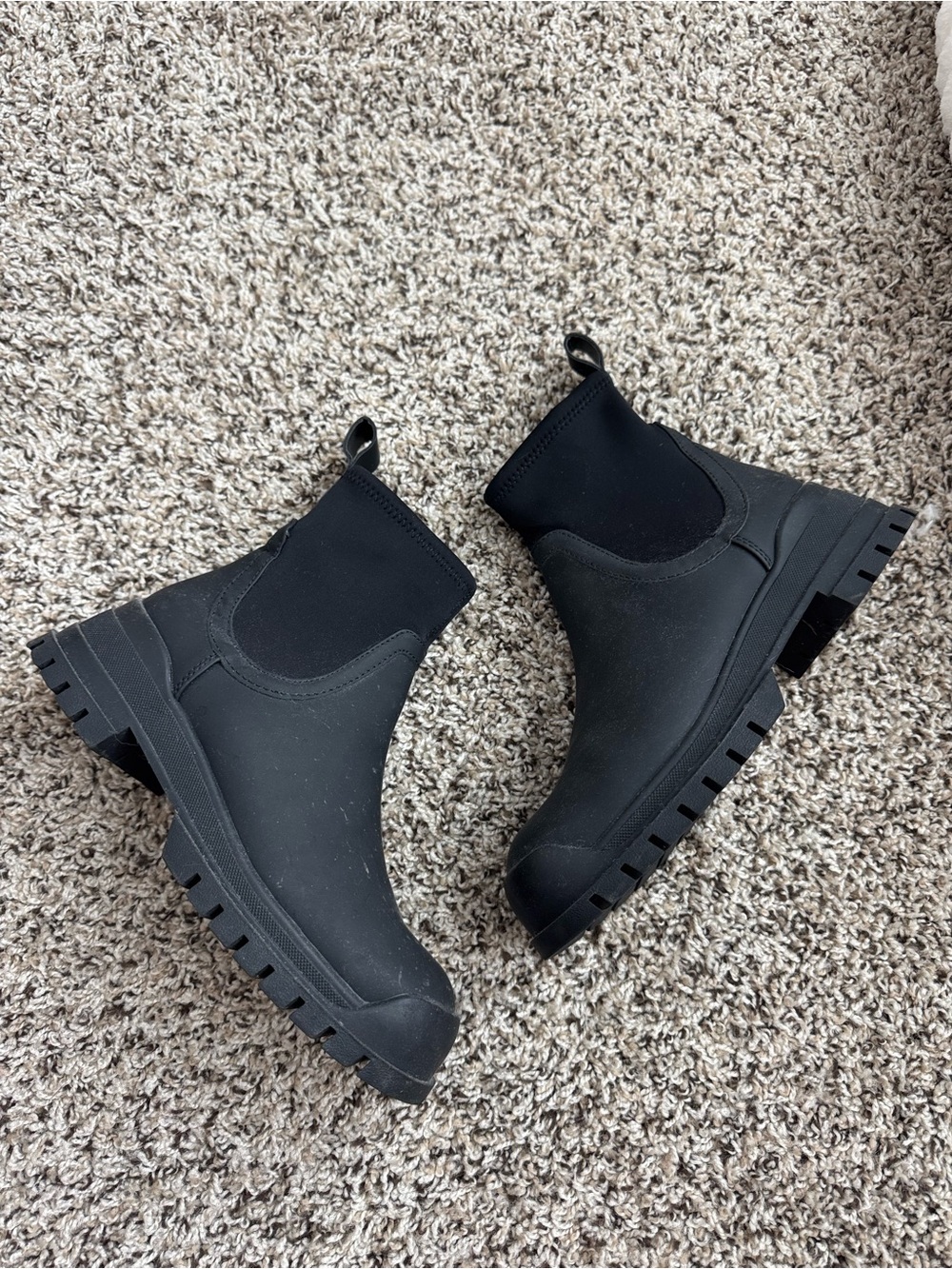 Zara Black Chelsea Lug Booties